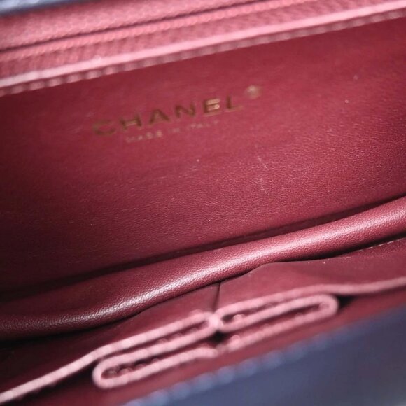 Chanel Navy Calfskin Chevron Shoulder Bag - Picture 9 of 10